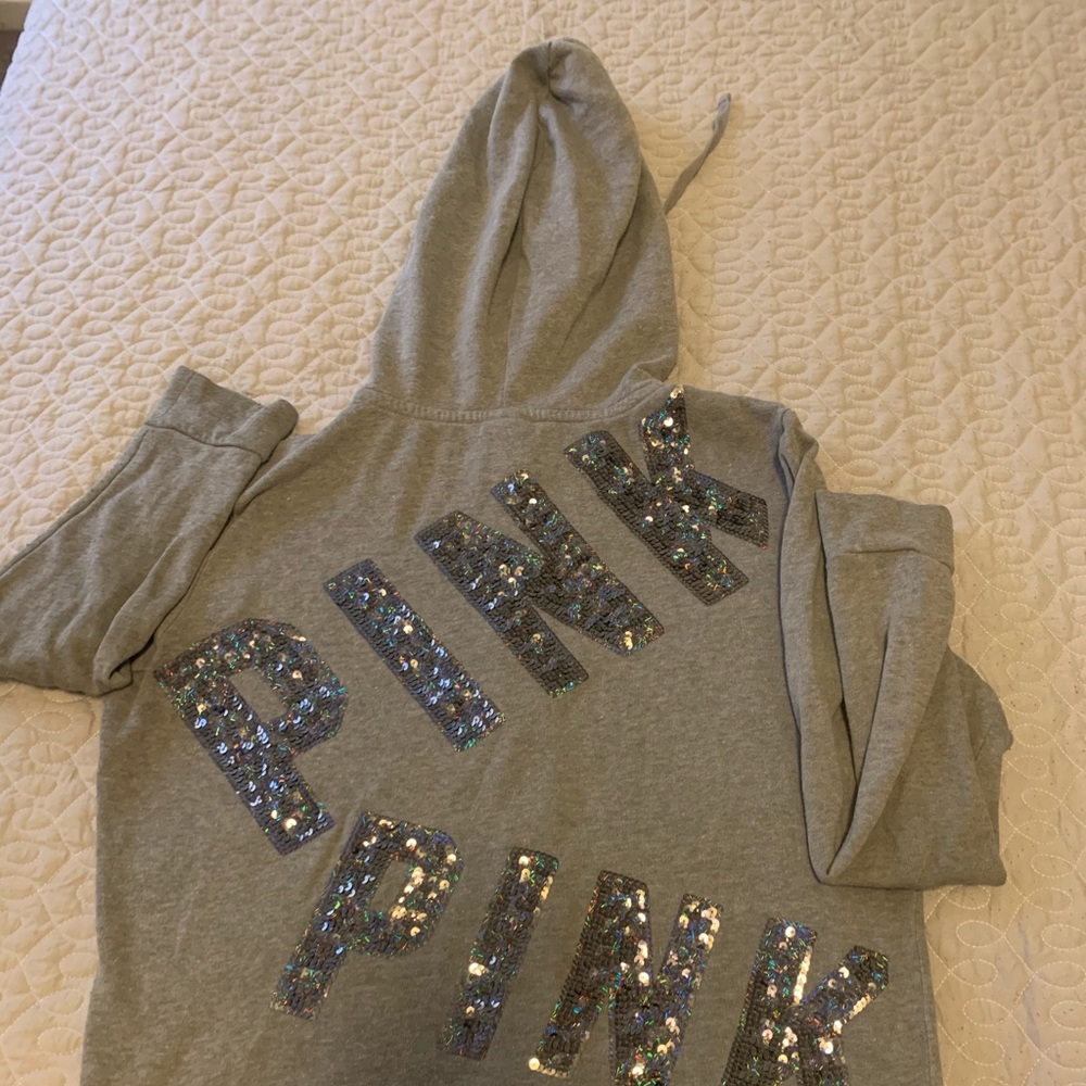 Pink VS  Zip up hoodie with bling